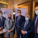 da sx- G.Palladino (FS Italiane)_ G.Amato (pres.SNIDI)_ M.Lepore (Sindaco Bologna)_ G.Calzolari (pres.BolognaFiere) e V.Veronesi (pres. CCIAA di BO)