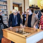 Inaugurazione con soprintendente Tomba, Vittorio Sgarbi e i curatori Alessandro Gnocchi e Francesca Bini _ Arte e letteratura_Longhi, Bassani, Pasolini e Testori_Biblioteca Ariostea
