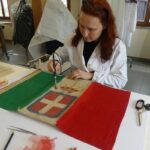 bandiera di Pico Cavalieri per la guerra italo-turca in restauro