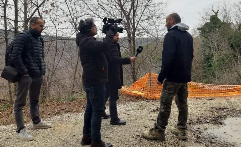 Alluvione e frane, troupe Rai a Modigliana
