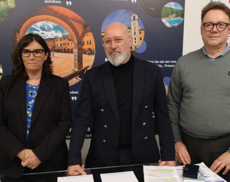 Post alluvione, vertice a Rocca San Casciano con Tassinari, Bonaccini e Lotti