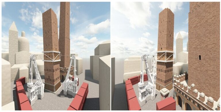 Bologna, Garisenda: per la messa in sicurezza della torre saranno utilizzati i tralicci della torre di Pisa