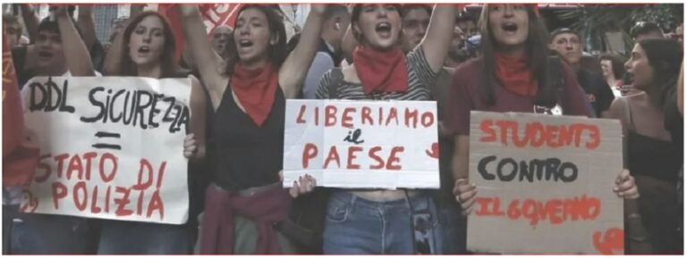 Manifestazione in piazza del Popolo a Cesena contro il “Decreto Sicurezza”