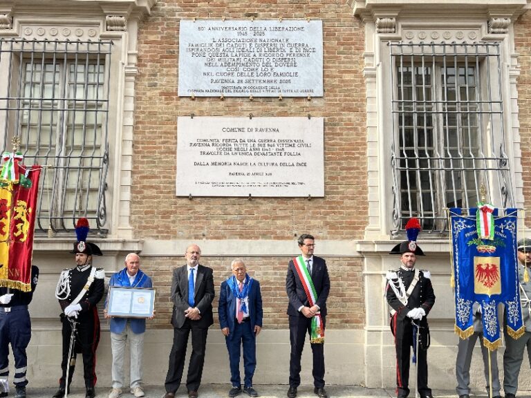 Poste Italiane: a Ravenna  annullo filatelico e Lapide Commemorativa per l’80° anniversario della Liberazione