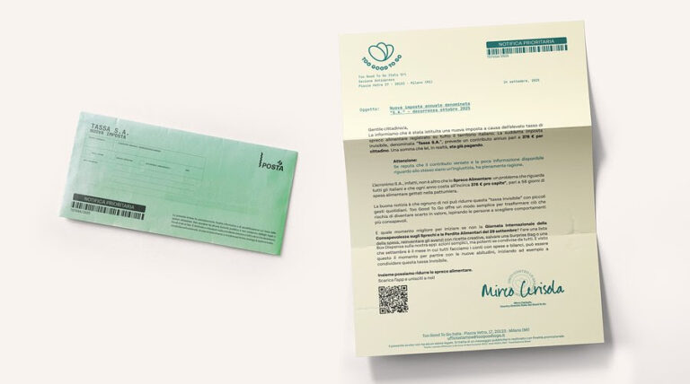 Spreco alimentare: una tassa invisibile che tutti paghiamo e che costa quasi 400€ a persona. Studio Too Good To Go